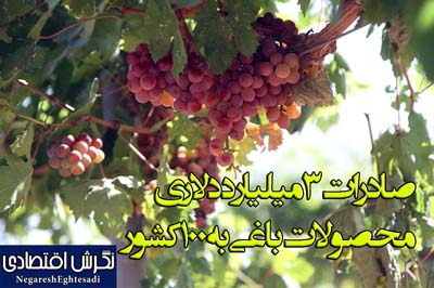 صادرات ۳ میلیارد دلاری محصولات باغی به ۱۰۰ کشور