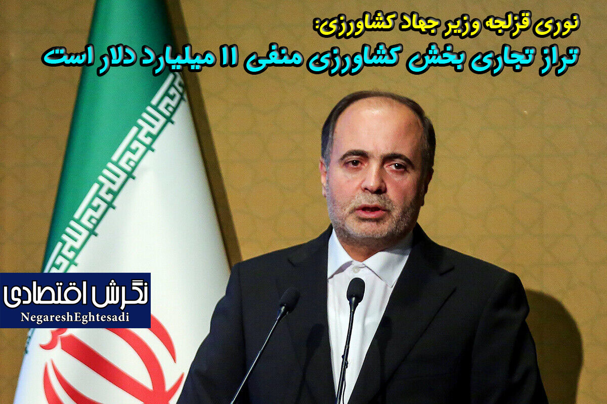نوری قزلجه:تراز تجاری بخش کشاورزی منفی ۱۱ میلیارد دلار است