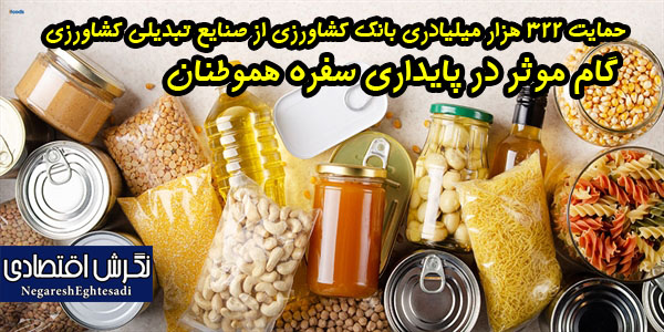 حمایت 322 هزار میلیادری بانک کشاورزی از صنایع تبدیلی کشاورزی
