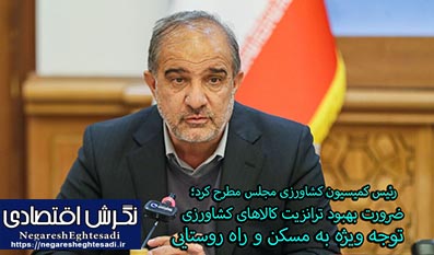 رئیس کمیسیون کشاورزی مجلس مطرح کرد؛ ضرورت بهبود ترانزیت کالاهای کشاورزی/توجه ویژه به مسکن و راه‌ روستایی