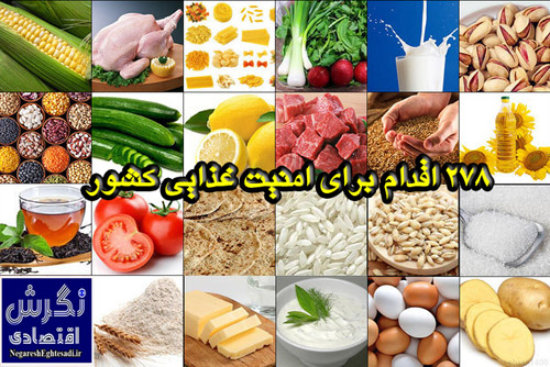 ۲۷۸ اقدام برای امنیت غذایی کشور