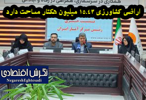 اراضی کشاورزی ۱۵.۴۳ میلیون هکتار مساحت دارد