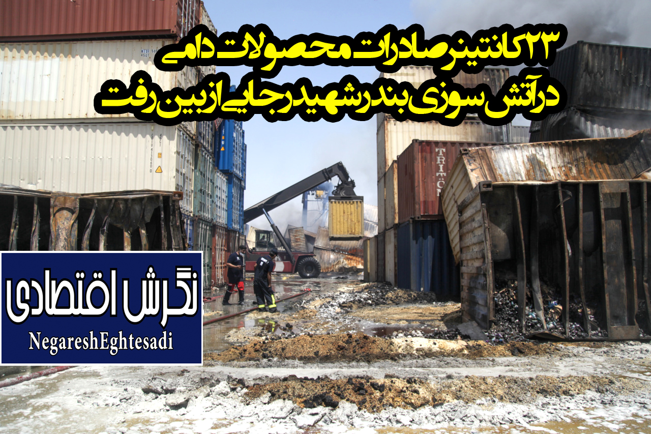 ۲۳ کانتینر صادرات محصولات دامی در آتش سوزی بندر شهید رجایی از بین رفت