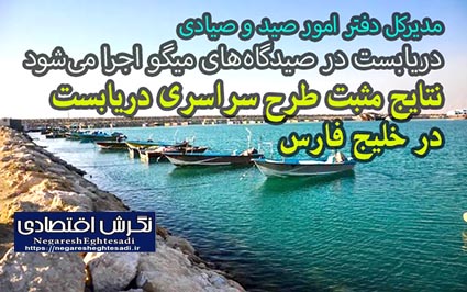 مدیرکل دفتر امور صید و صیادی: دریابست در صیدگاه‌های میگو اجرا می‌شود  نتایج مثبت طرح سراسری دریابست در خلیج فارس