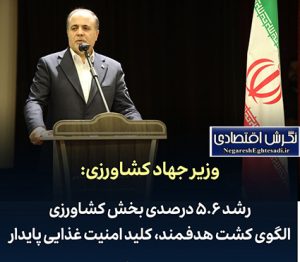 رشد ۵.۶ درصدی بخش کشاورزی/ الگوی کشت هدفمند، کلید امنیت غذایی پایدار